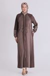 Büyük Beden Tesettür Ferace 28082 Kahve