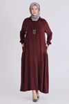 Büyük Beden Tesettür Elbise 75009 Bordo