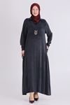 Büyük Beden Tesettür Elbise 75009 Siyah