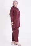 Büyük Beden Tesettür Pantolonlu Takım 35157 Bordo
